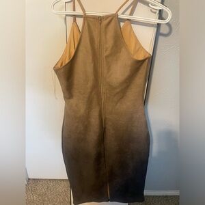 Windsor suede beige/brown midi dress